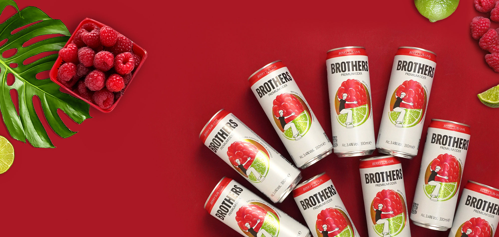 Brothers Berry Sub-Lime Cider with Raspberry & Lime