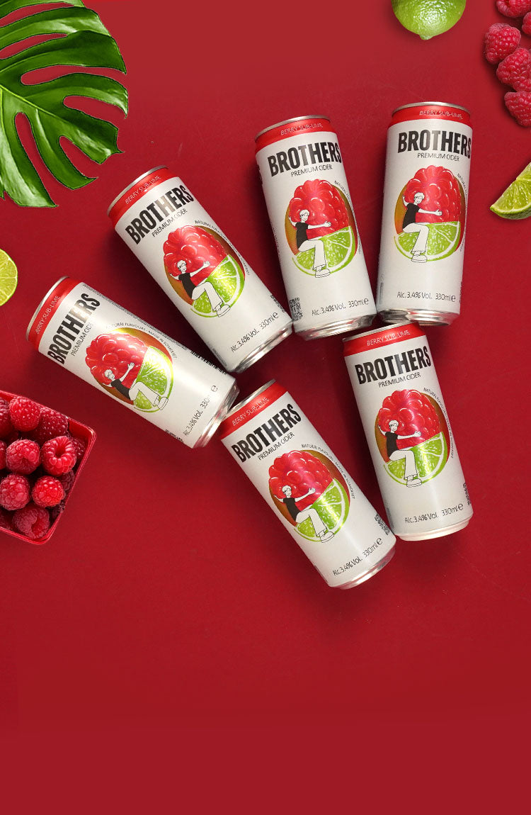 Brothers Berry Sub-Lime Cider with Raspberry & Lime