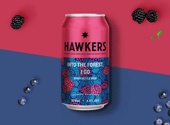 Hawkers Into the Forest, I Go Sour Ale with Raspberry, Blueberry & Blackberry - Thirsty