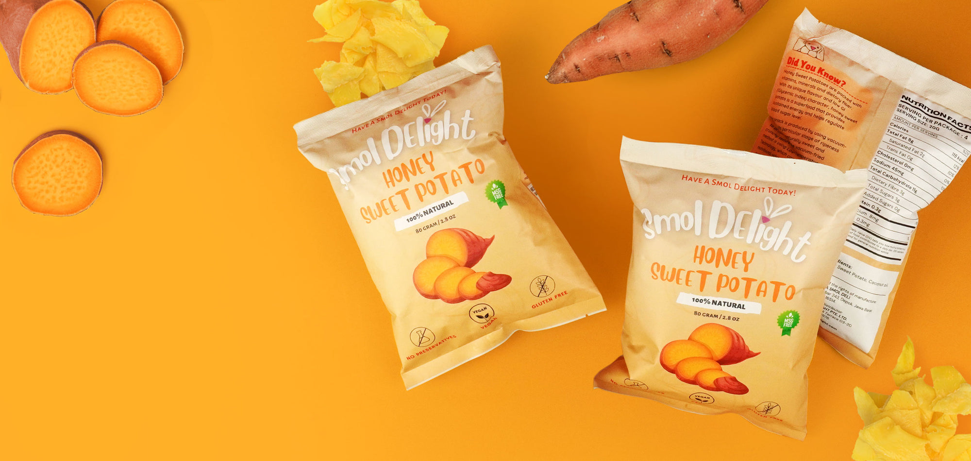 Smol Delights Honey Sweet Potato Crunch 100% Natural Veggie Snack