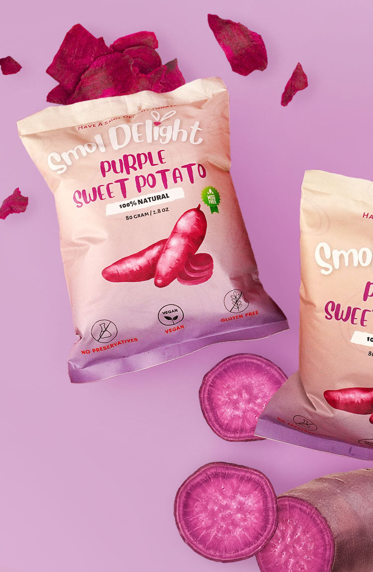 Smol Delights Purple Sweet Potato Crunch 100% Natural Veggie Snack